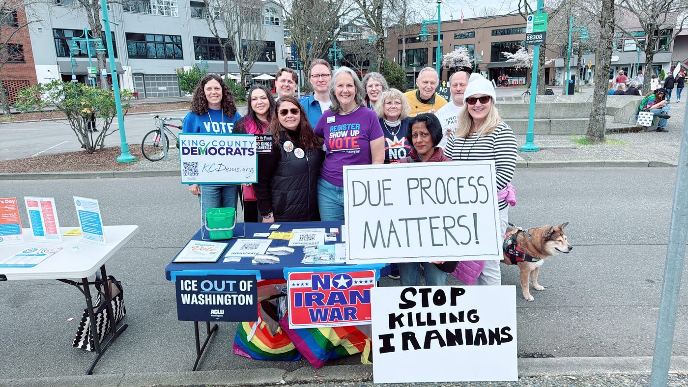 King County Democrats volunteers canvassing together in the community