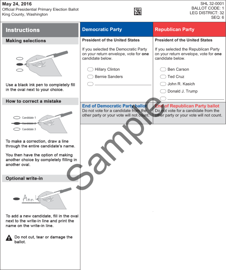 Primer on Washington’s 2016 Presidential Primary